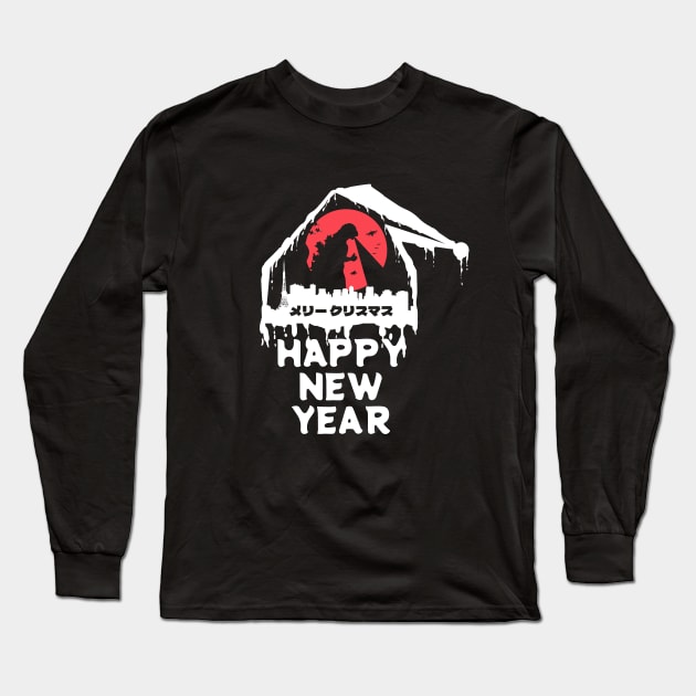 Christmas Godzilla Long Sleeve T-Shirt by tosleep